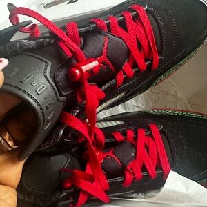 Jordan Kids Black and Red Sneakers